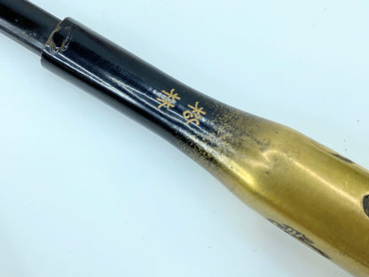 Japanese kanzashi comb and hairpin gold lacquer Pond flower Signed c1950 GS517