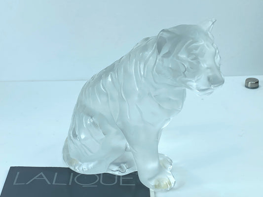 Lalique Crystal "Sitting Bengal Tiger" Figurine