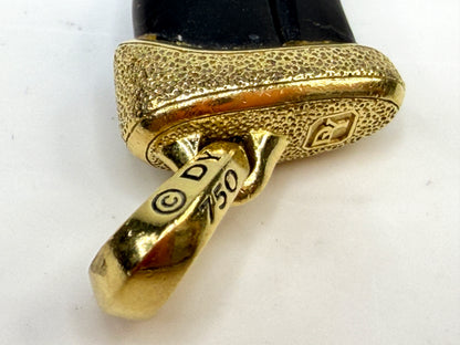 Vintage David Yurman 18K Yellow Gold Onyx Petrvs Claw Amulet Pendant JR1492