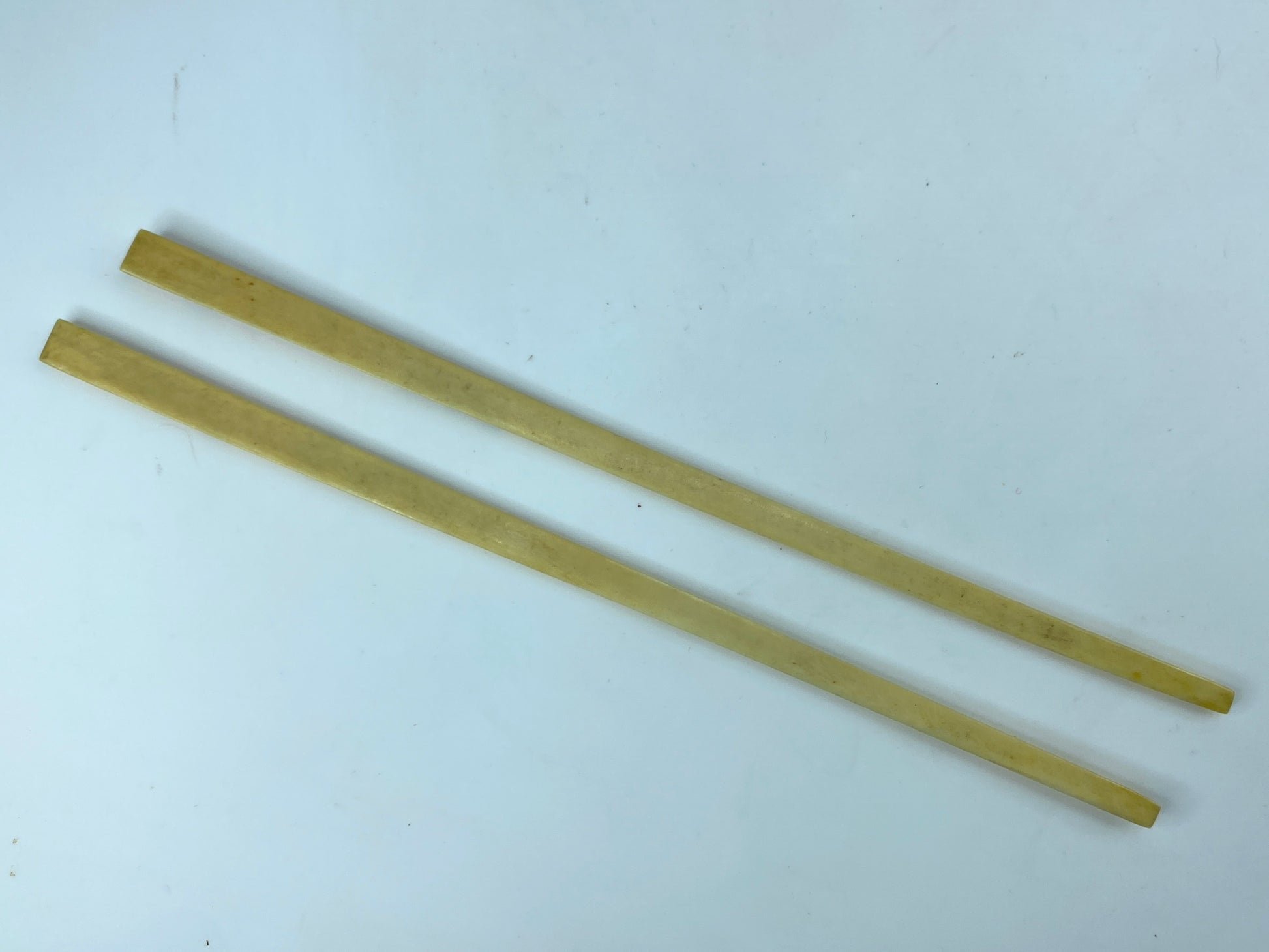 Art Deco Japanese Scrimshaw bone polychrome hairsticks 6.5" GS518