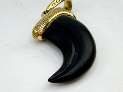 Vintage David Yurman 18K Yellow Gold Onyx Petrvs Claw Amulet Pendant JR1492