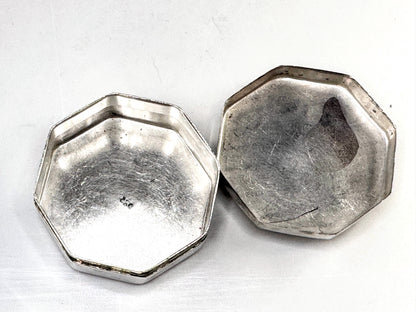 Vintage Sterling Silver Snowflake Hexagon Trinket Pill Box SS364