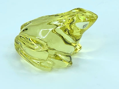 Baccarat Crystal Topaz Yellow Mini Frog Figurine