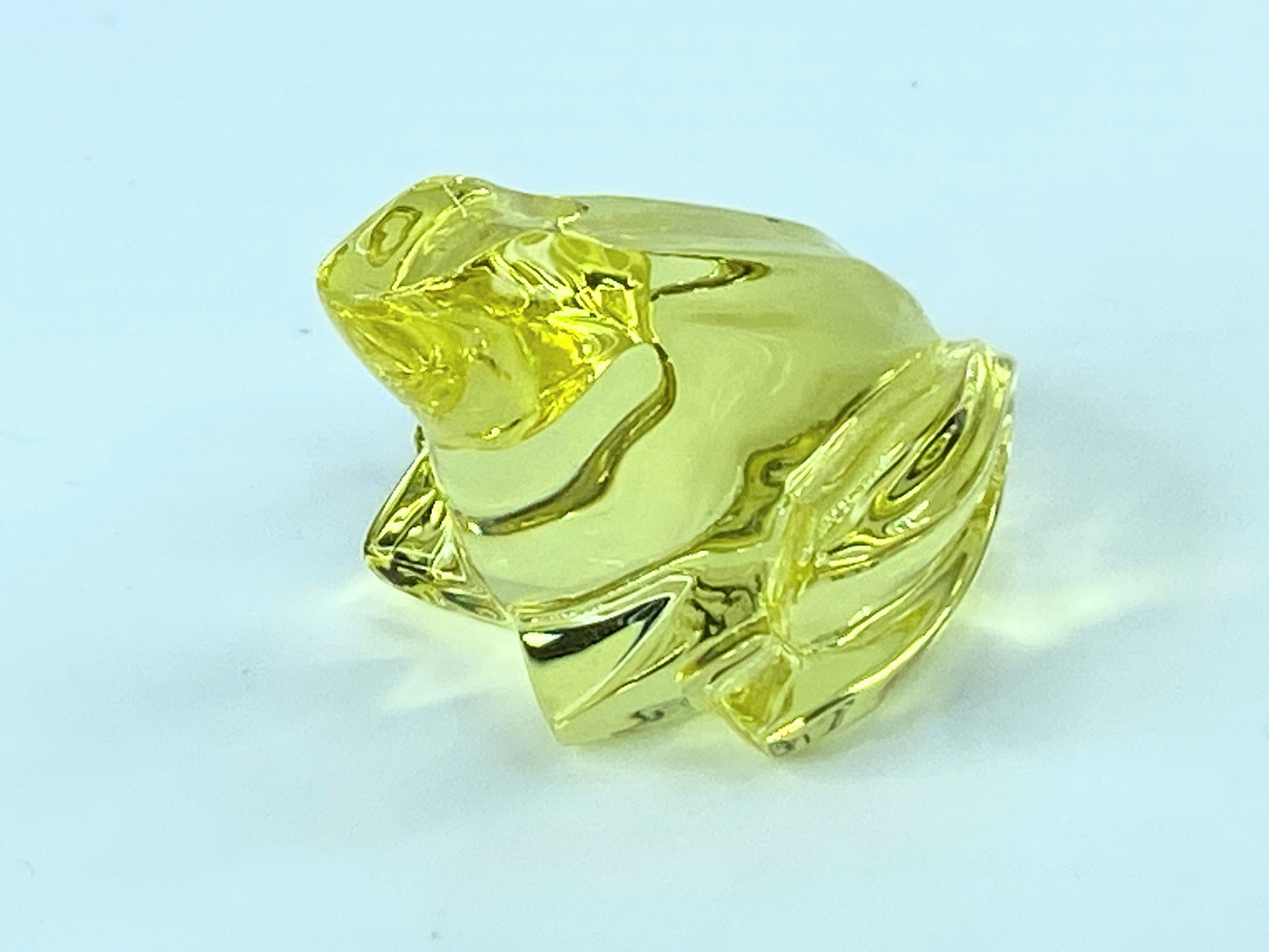 Baccarat Crystal Topaz Yellow Mini Frog Figurine