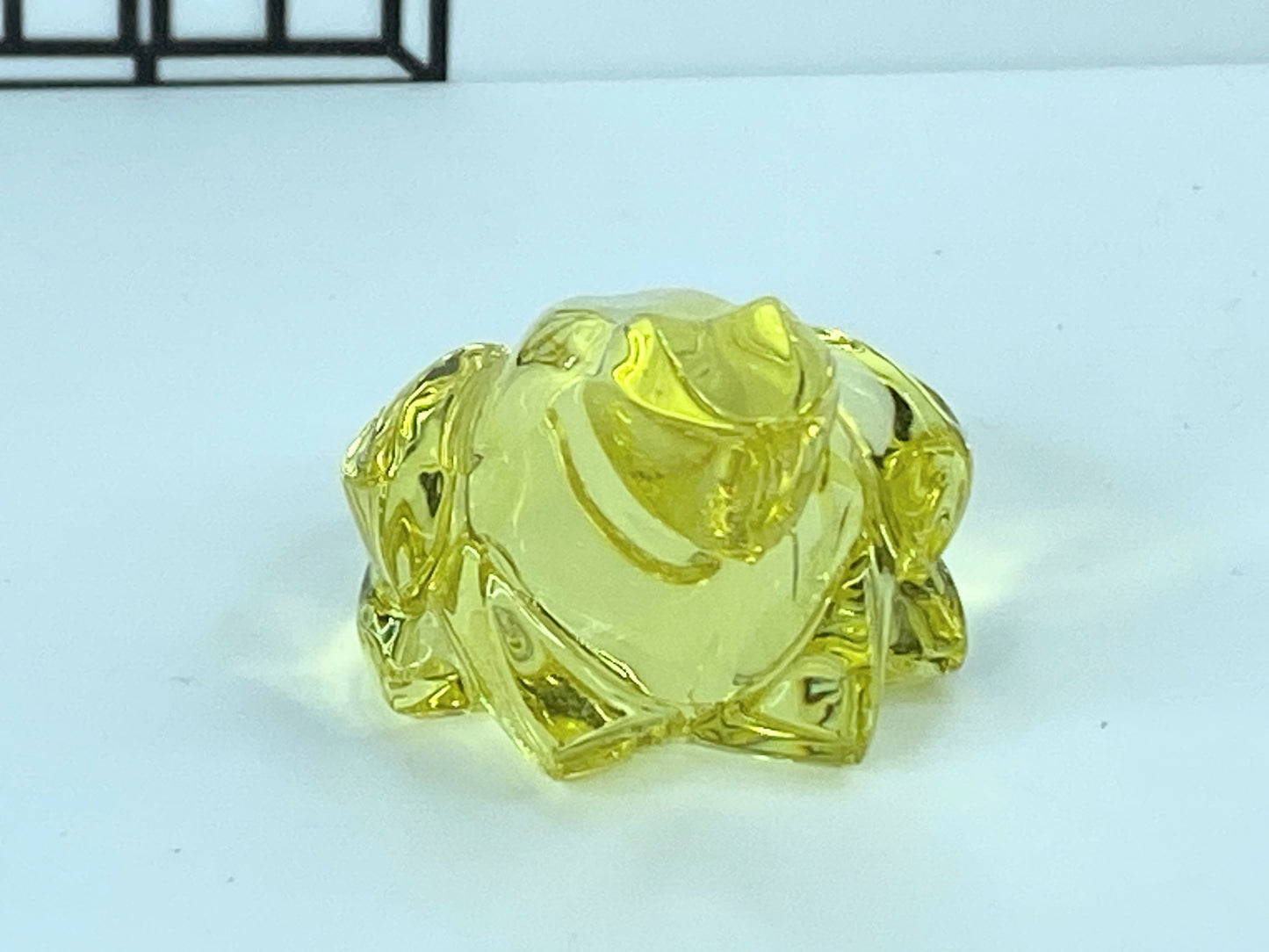 Baccarat Crystal Topaz Yellow Mini Frog Figurine