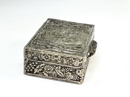 Vintage Repoussé Sterling Silver Classical Dancing Scene Pill Trinket Box SS368