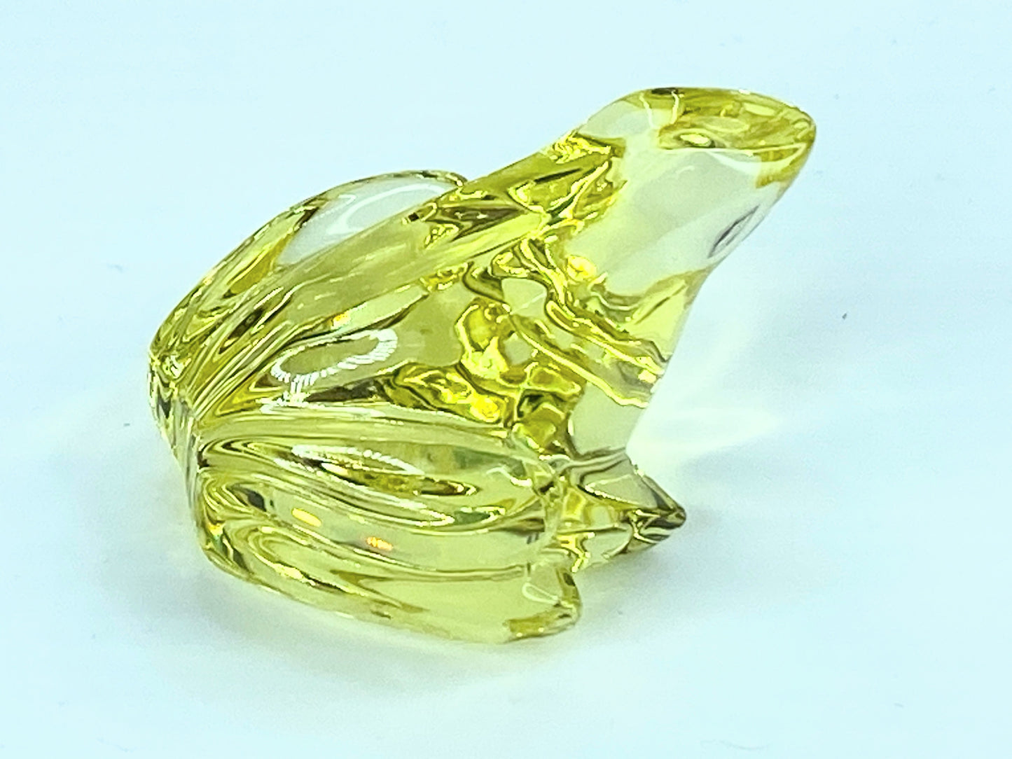 Baccarat Crystal Topaz Yellow Mini Frog Figurine