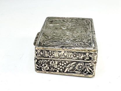 Vintage Repoussé Sterling Silver Classical Dancing Scene Pill Trinket Box SS368