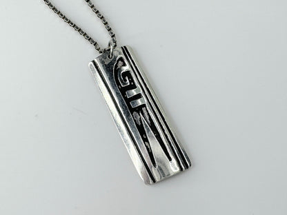 Navajo Sterling silver cut out pendant box chain necklace 7.6g JR9492