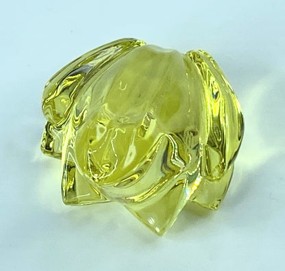 Baccarat Crystal Topaz Yellow Mini Frog Figurine