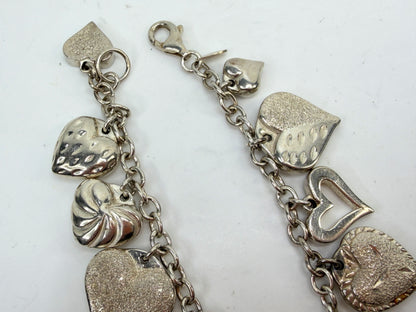 Vintage Sterling Silver Multi Charm Bracelet 14 Charms 19.5g 8.25in JR1494