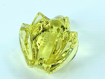 Baccarat Crystal Topaz Yellow Mini Frog Figurine