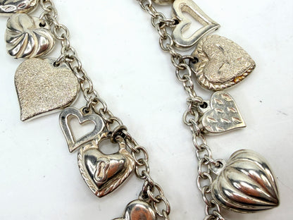 Vintage Sterling Silver Multi Charm Bracelet 14 Charms 19.5g 8.25in JR1494
