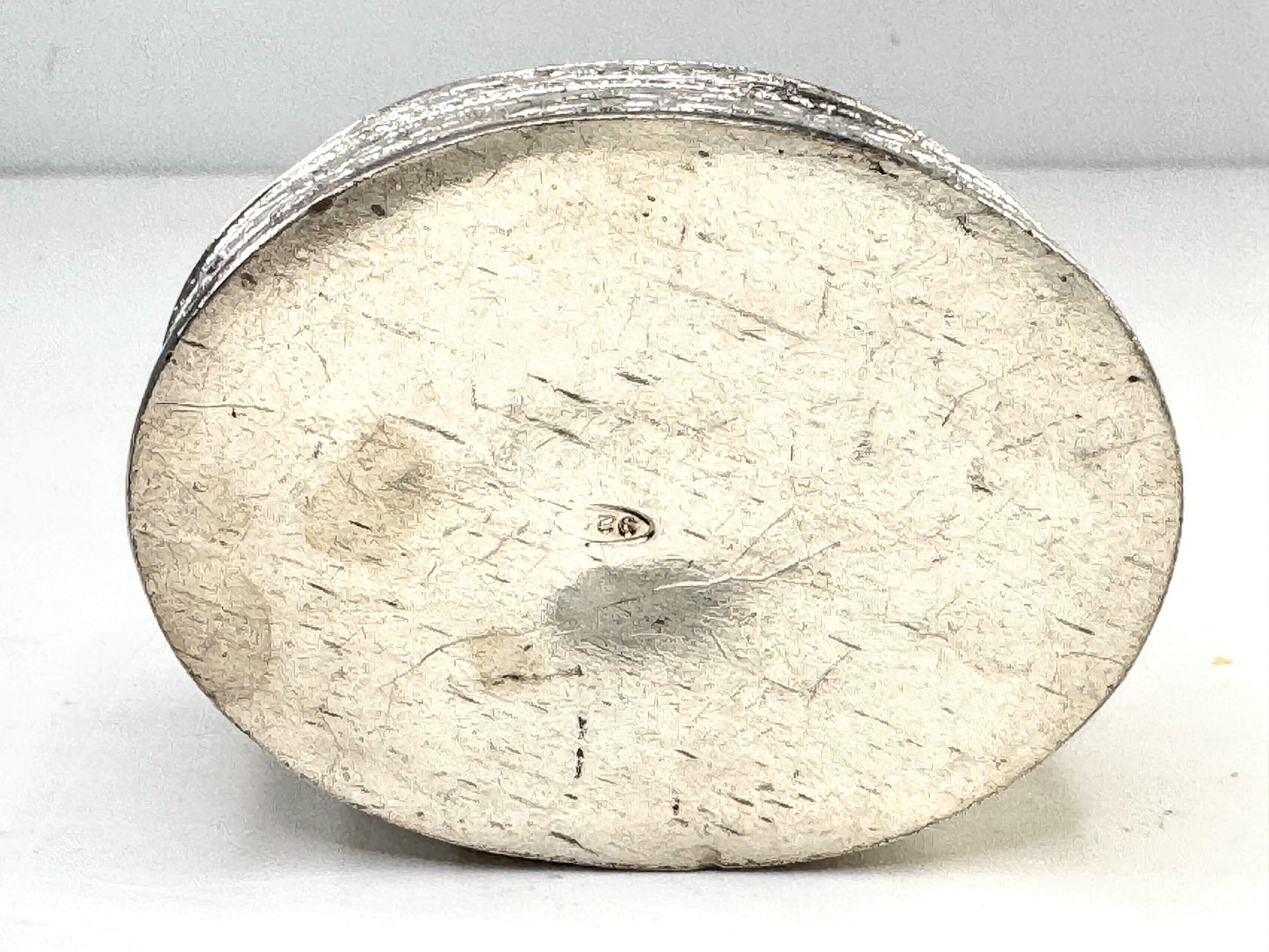 Vintage Sterling Silver Repousse Floral Oval Deep Trinket Box SS369 H925