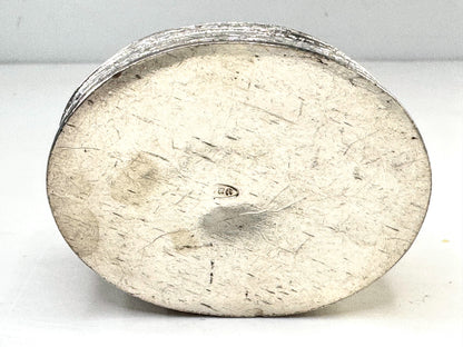 Vintage Sterling Silver Repousse Floral Oval Deep Trinket Box SS369 H925