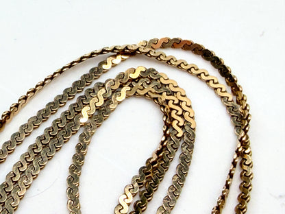 Vintage 14K Yellow Gold Twisted Link Chain Necklace JR1497