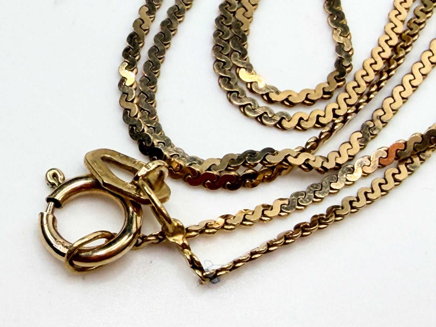 Vintage 14K Yellow Gold Twisted Link Chain Necklace JR1497