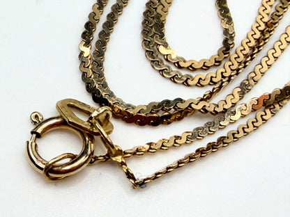 Vintage 14K Yellow Gold Twisted Link Chain Necklace JR1497