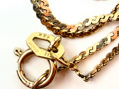 Vintage 14K Yellow Gold Twisted Link Chain Necklace JR1497