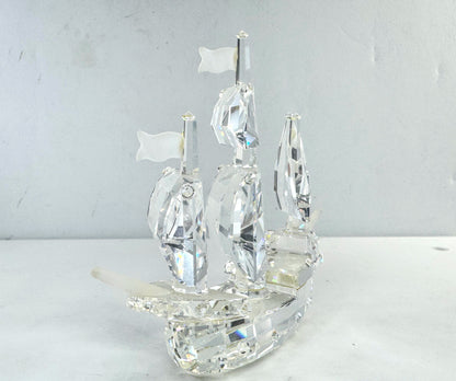 Retired Swarovski Crystal Santa Maria Sailing Ship Display Mint COA S286