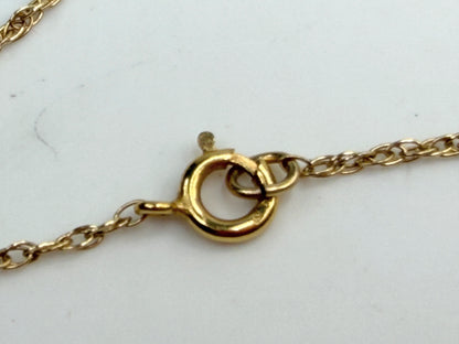 Vintage 14K Gold Sapphire and Diamond Pendant Necklace JR1498