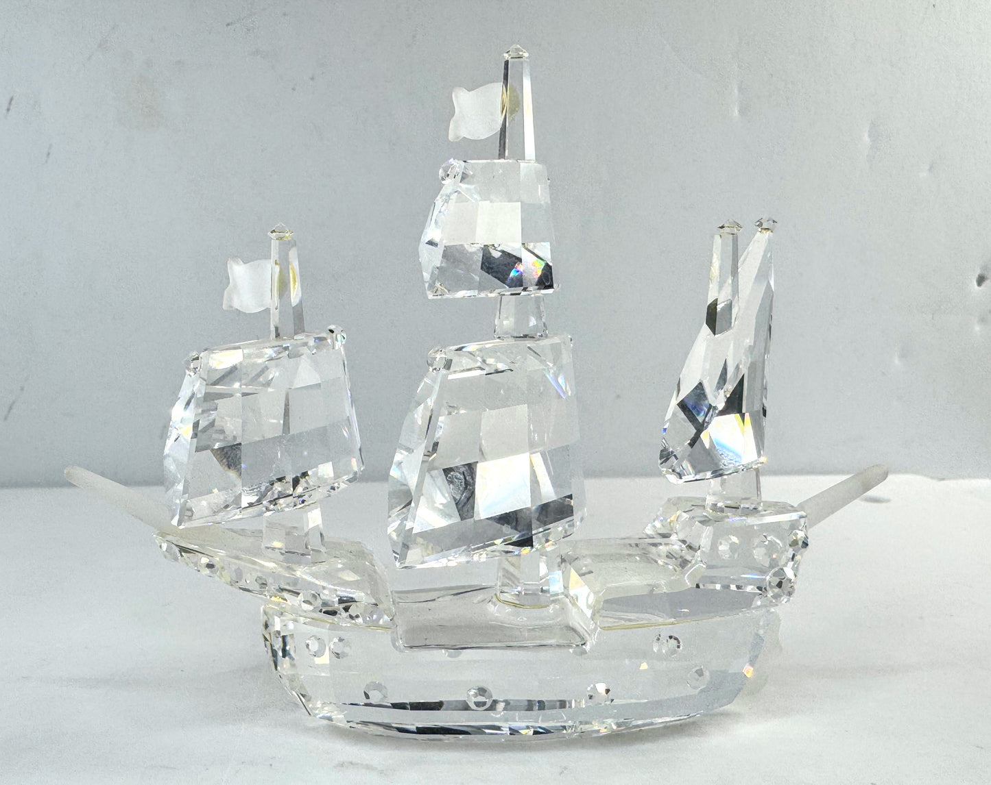Retired Swarovski Crystal Santa Maria Sailing Ship Display Mint COA S286