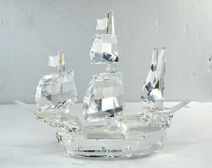 Retired Swarovski Crystal Santa Maria Sailing Ship Display Mint COA S286