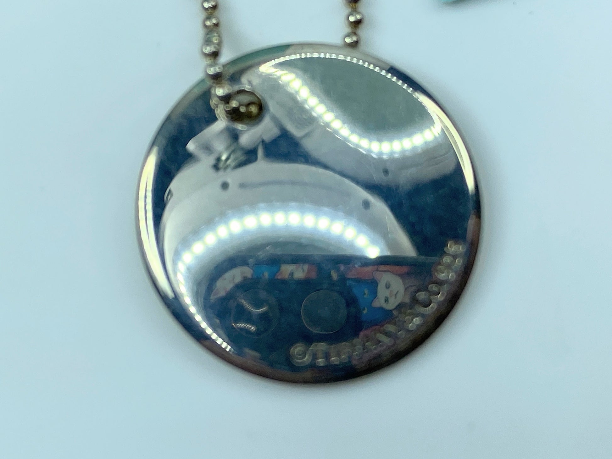 Tiffany & Co Sterling Initial Letter 'Z' Circle Disc Pendant Bead Necklace JR345