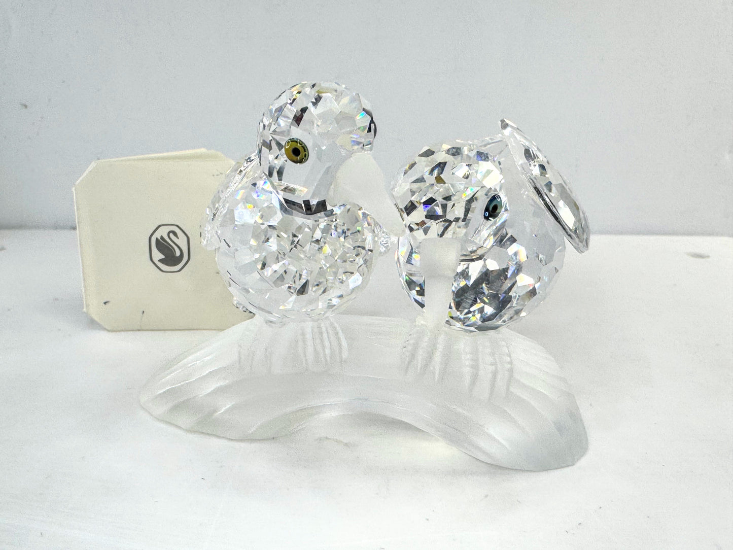 Swarovski Crystal "Turtledoves Amour" Figurine 1989 Retired Mint COA S287