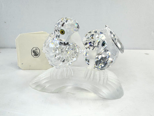 Swarovski Crystal "Turtledoves Amour" Figurine 1989 Retired Mint COA S287