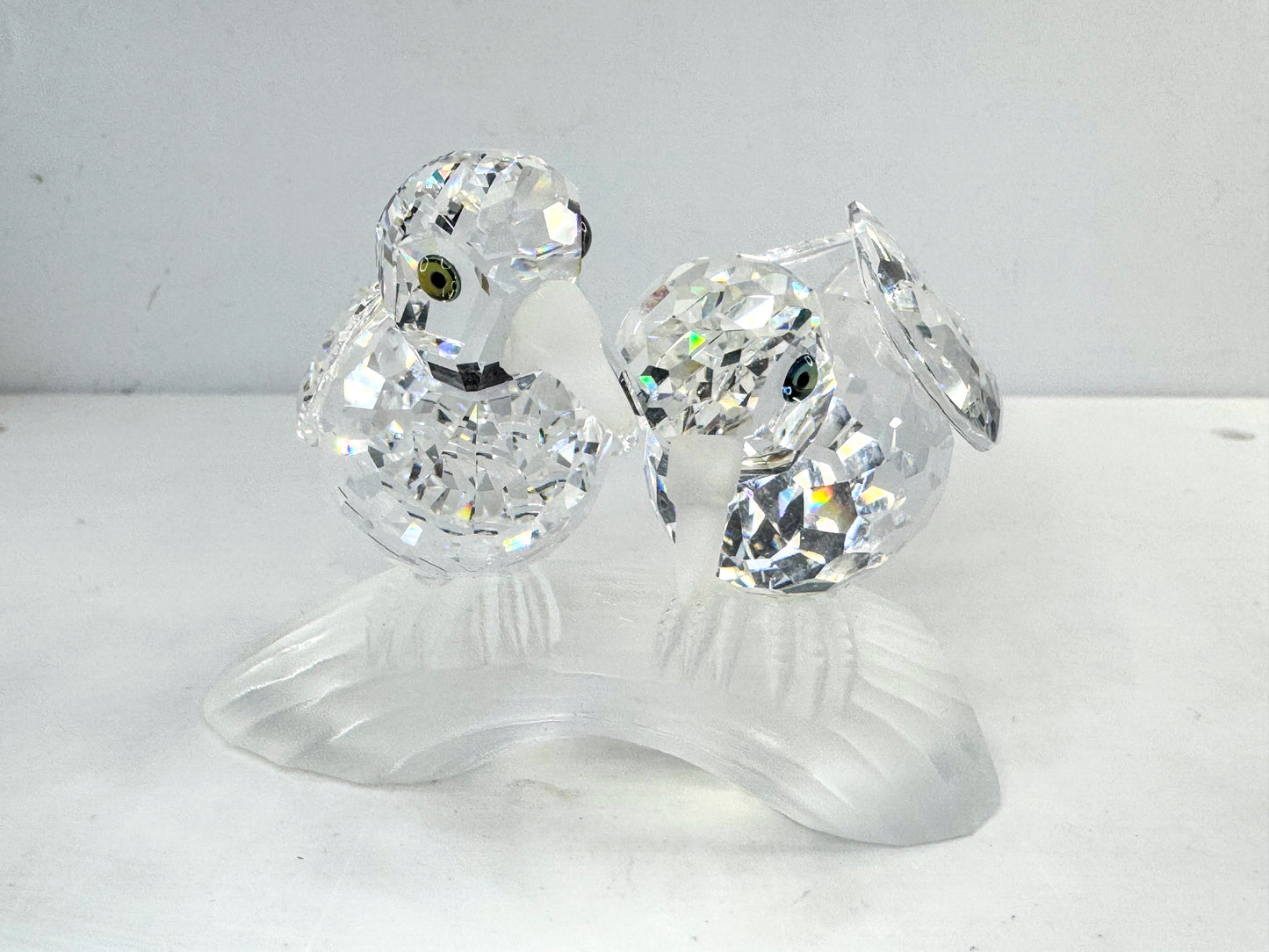 Swarovski Crystal "Turtledoves Amour" Figurine 1989 Retired Mint COA S287
