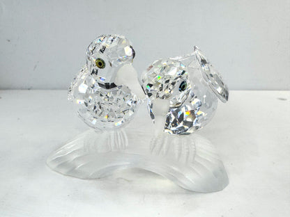 Swarovski Crystal "Turtledoves Amour" Figurine 1989 Retired Mint COA S287
