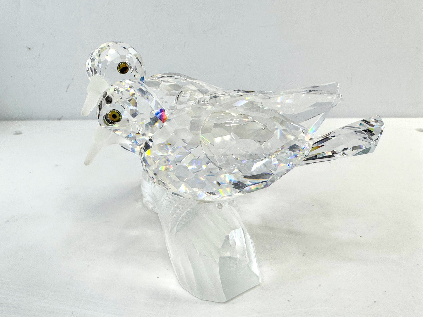 Swarovski Crystal "Turtledoves Amour" Figurine 1989 Retired Mint COA S287