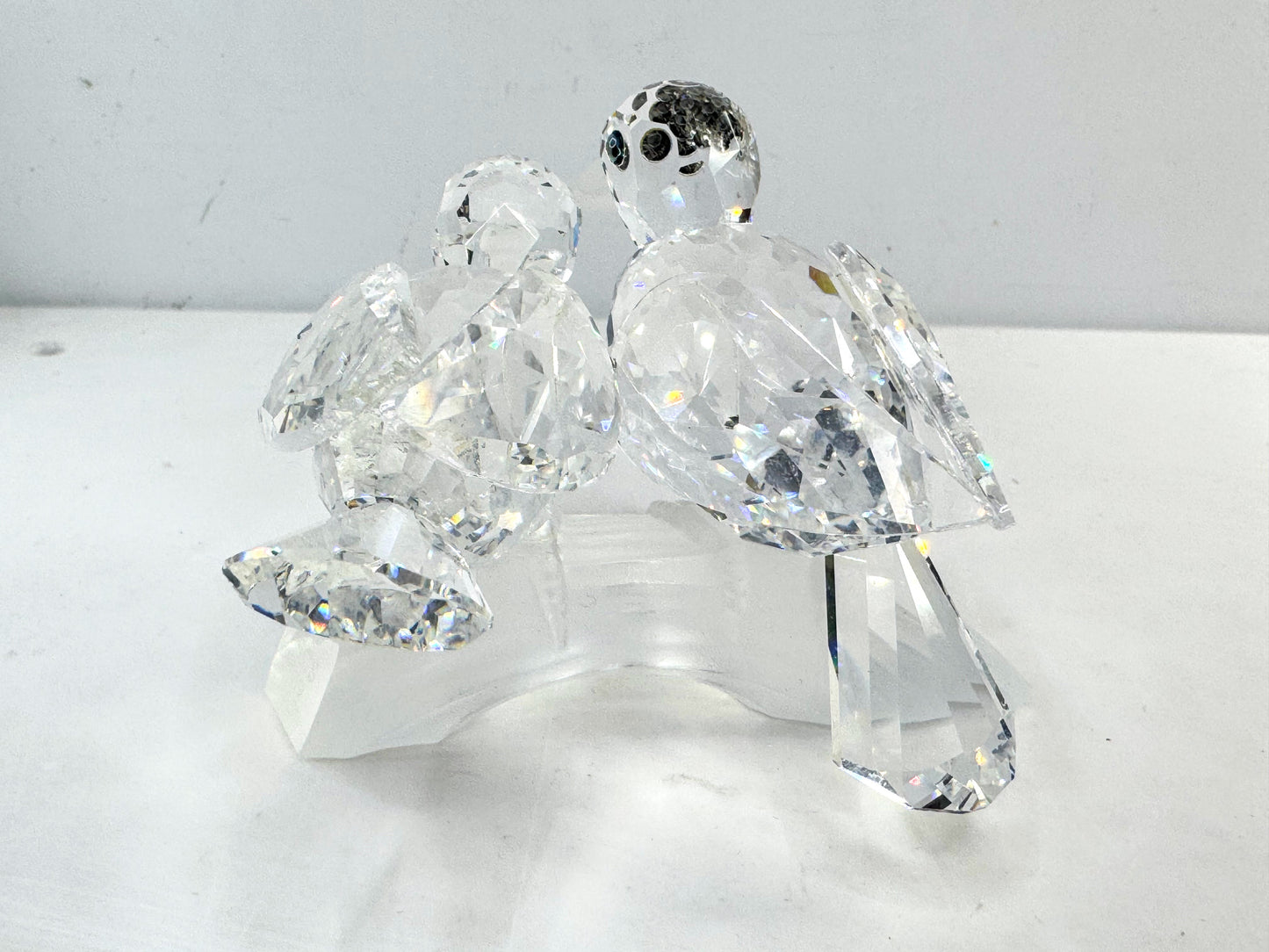 Swarovski Crystal "Turtledoves Amour" Figurine 1989 Retired Mint COA S287