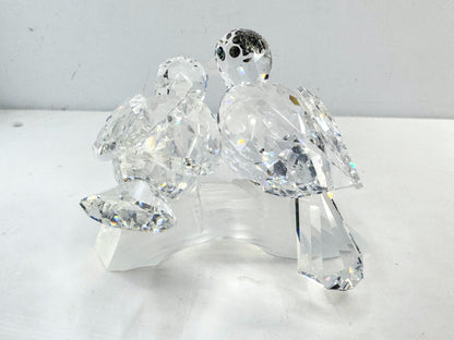Swarovski Crystal "Turtledoves Amour" Figurine 1989 Retired Mint COA S287