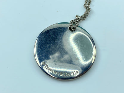 Tiffany & Co. 18" Letter A Initial Circle Disc Notes Sterling Silver JR346