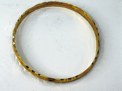 Handcrafted 22K Gold Child Bangle Bracelet Ornate Engraved Floral Texture JR2240