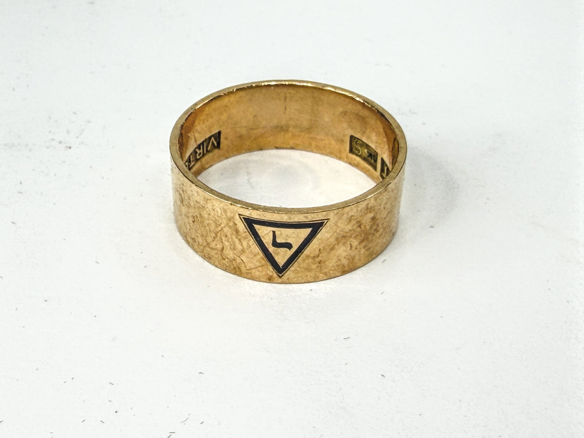 Vintage 10K Gold Scottish Rite Masonic 14th Degree Yod Band Ring 9.5 JR2241