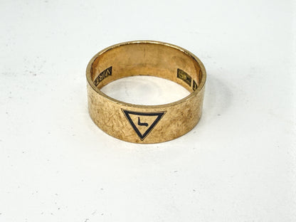 Vintage 10K Gold Scottish Rite Masonic 14th Degree Yod Band Ring 9.5 JR2241