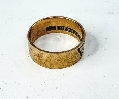 Vintage 10K Gold Scottish Rite Masonic 14th Degree Yod Band Ring 9.5 JR2241