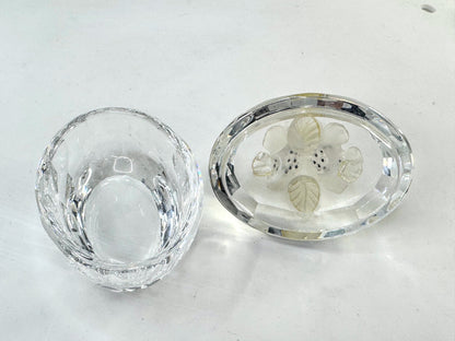 Retired Swarovski Anemone Frosted Crystal Floral Trinket Box Mint, COA S288