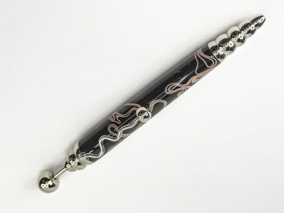 Jean Pierre Lepine Zig Zag Bonolo Black Silver Tone Designer Ballpoint Pen SS504