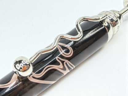 Jean Pierre Lepine Zig Zag Bonolo Black Silver Tone Designer Ballpoint Pen SS504