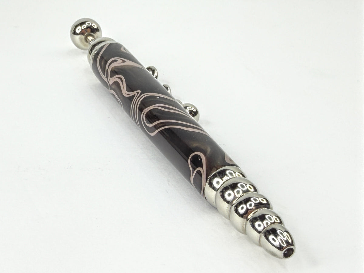 Jean Pierre Lepine Zig Zag Bonolo Black Silver Tone Designer Ballpoint Pen SS504