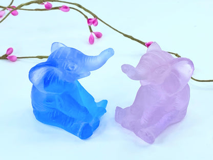 Daum - Crystal Mini Elephant in Blue 7cm