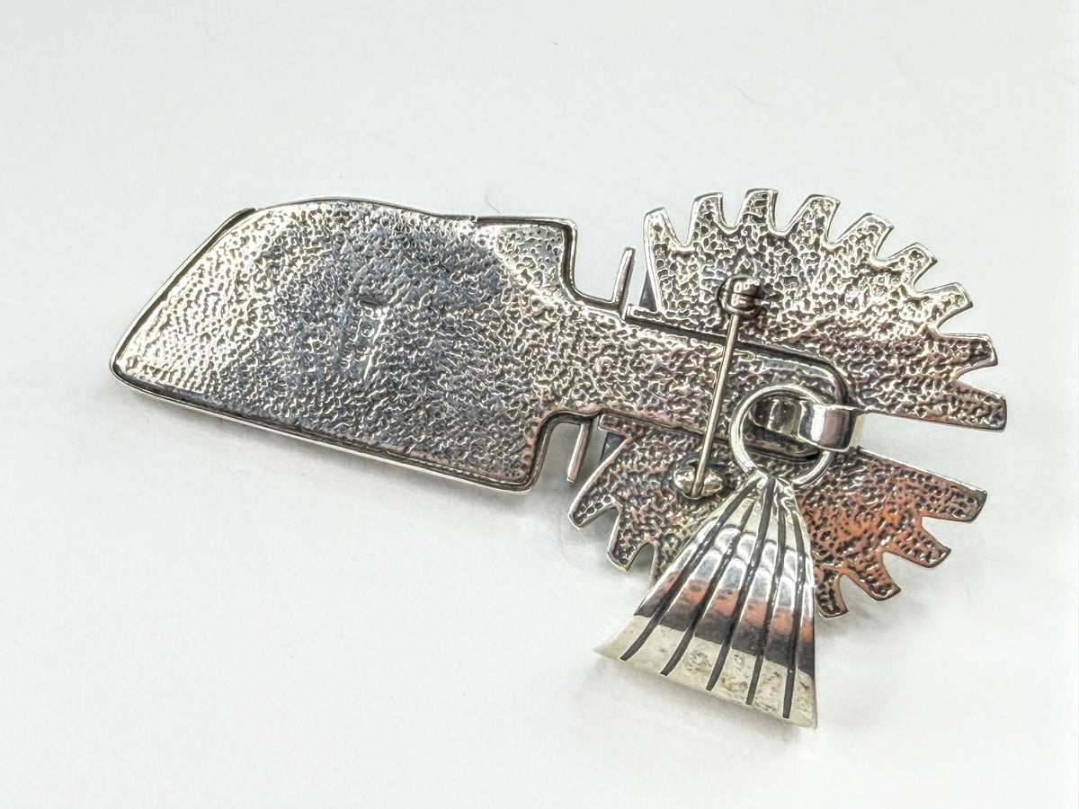 Carol Felley Vintage 1988 Sterling Turquoise Kachina Pendant Brooch JR2244