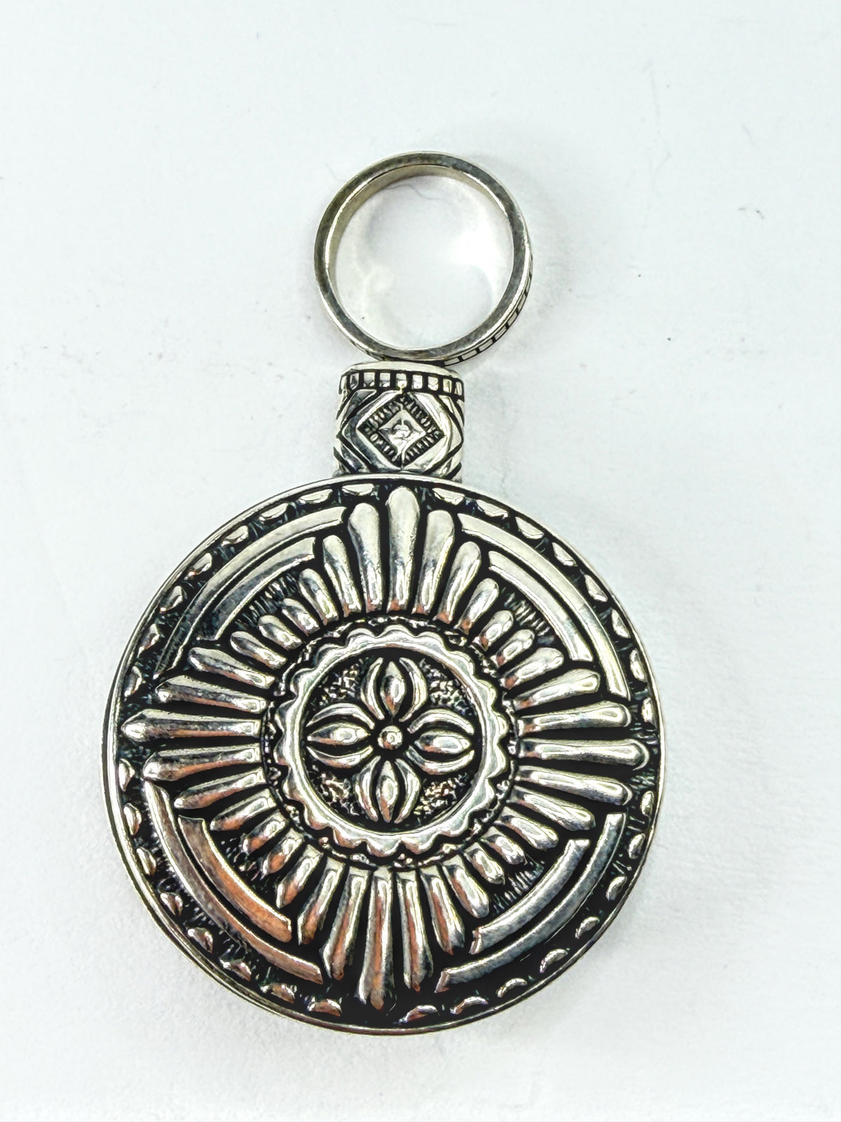 Carol Felley Sterling Silver Turquoise Reversible Swivel Pendant 38.1g JR2246