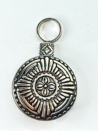Carol Felley Sterling Silver Turquoise Reversible Swivel Pendant 38.1g JR2246