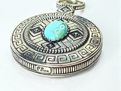 Carol Felley Sterling Silver Turquoise Reversible Swivel Pendant 38.1g JR2246
