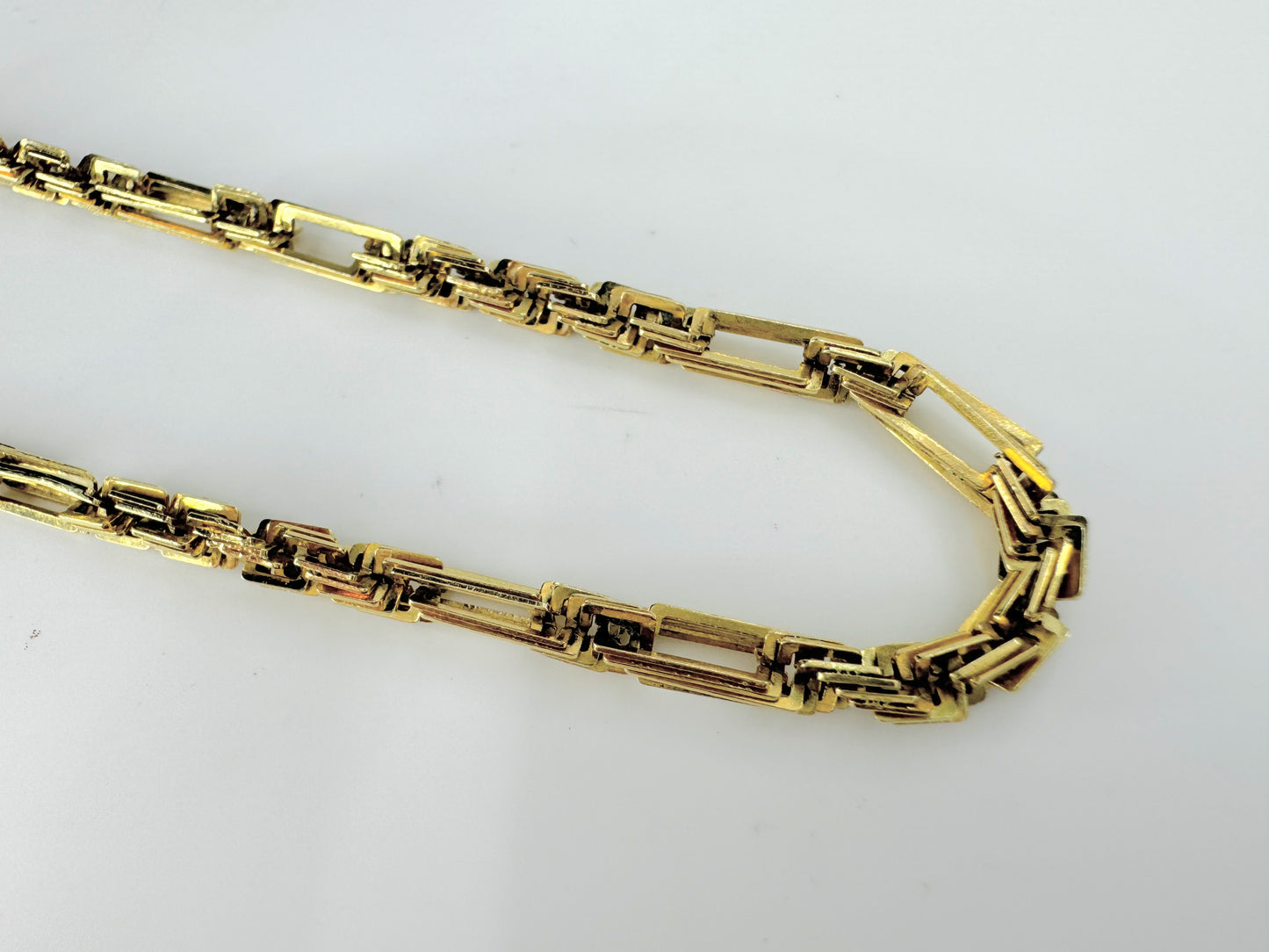 14K yellow gold 3.8mm fancy link bracelet 8.0" 8.7g JR9504